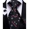 DiBanGu Black Ties for Men Christmas Snowflake Neck Tie and