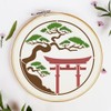 FINGERINSPIRE Japanese Torii Gate Painting Stencils with Brush 30x30cm Plastic