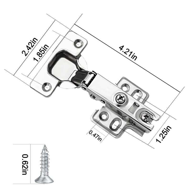YUNYU 4 Pcs Cabinet Hinges,Kitchen Cupboard Hinges Cupboard Hinges with