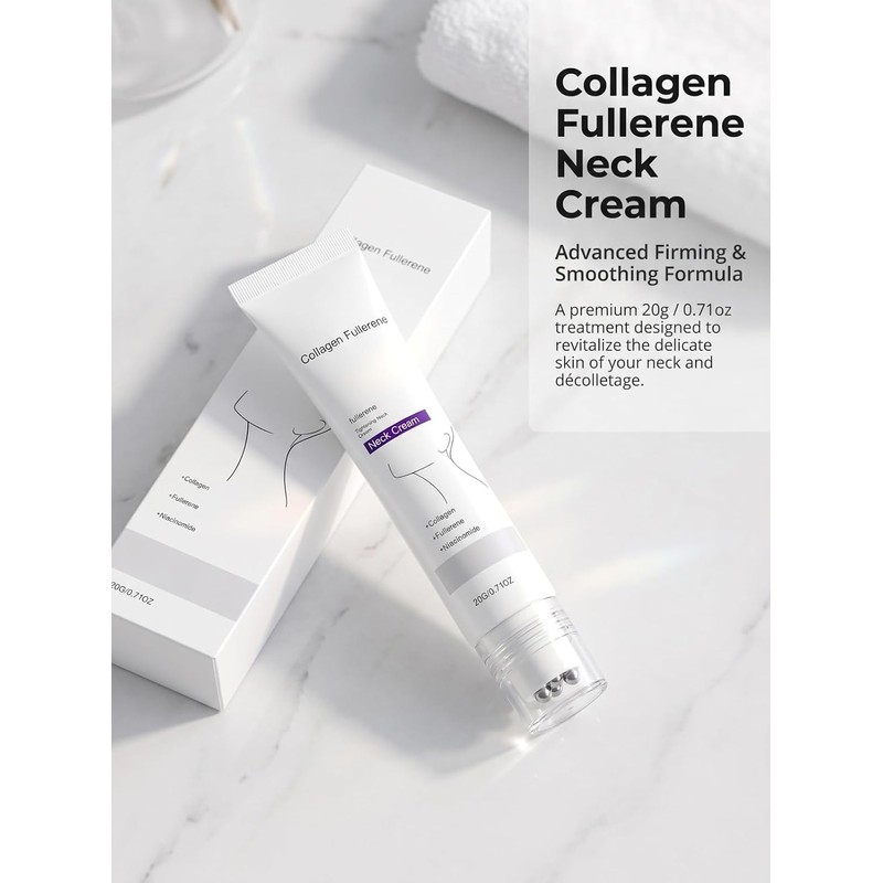 Crema de Cuello con Fullerene y Colágeno, Reafirmante con Rodillo,