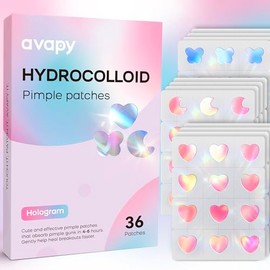 Pimple Patches Blue Pink Heart Moon Butterfly 12MM 36PCS Hologram
