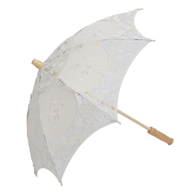 Lace Parasol Umbrella Wedding Bridal Lace Umbrella Decorative Embroidery Flower