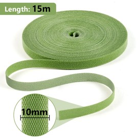 Adiwo Pflanzenbinder Klett,15m Grün Wiederverschließbar Pflanzenband Doppelseitige Stützbinder 10mm Selbstklebend Rankhilfe Mehrzweck Pflanzenbinder Wetterfeste Rankhilfe für Pflanzen