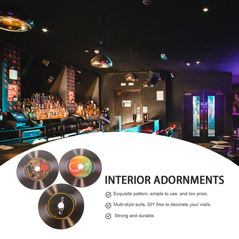 Ciieeo 12pcs Vinyl Record Decoration Mini Mural Pvc