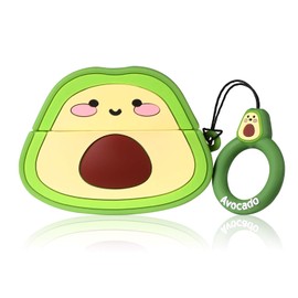 Coralogo Case for Airpods Pro 2019/Pro 2 Gen 2022 Cute, 3D Unique Character Silicone Cartoon Fruit Airpod Skin Funny Fun Cool Keychain Design Kids Teens Girls Boys Cover Cases Air pods Pro (Avocado)