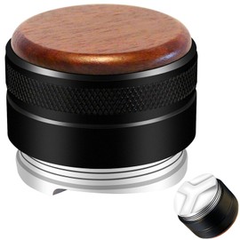 Espresso Distributor Stainless Steel Espresso Distributor, Adjustable Depth Espresso Distributor Level With Walnut Wood, Espresso Distributor With 3 Angle Slope Adjustable Palm (58mm)