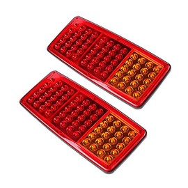 HEHEMM 2pcs 60 LED Car Truck Tail Light Turn Signal Lamp Tail Light for Trailer Van Boat RV Caravan Bus Tractor 24V