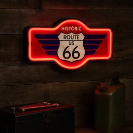 Route 66 LED Neon Rope Sign Vintage Wall Decor for Bar Garage Man Cave Game Room