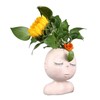 Face Flower Pot with 3 Shovels Drainage Hole Design Resin