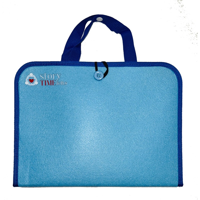 Travel Sized Blue Flannel Board Felt Board Foldable 12"x18"
