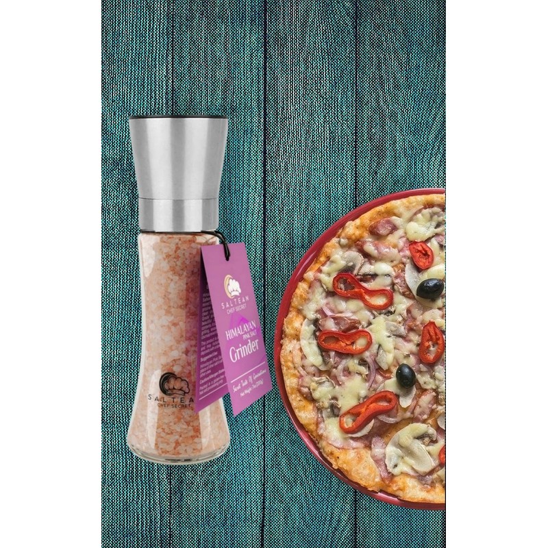 SALTEAN Himalayan Pink Salt Adjustable Grinder Tall |FOOD GRADE- COARSE