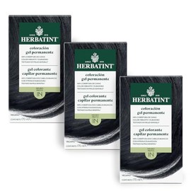 HERBATINT, Coloración Permanente para Cabello en Gel - color NEGRO 1N - 170 ml - Sin Amoníaco - 100% Cobertura de Canas - para Pieles Sensibles - con 