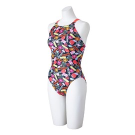 [ミズノ] 水泳 ワンピース水着 エクサースーツ ミディアムカット レディース ブラック/ピンク S