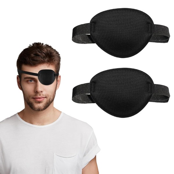 QEQSHQO Pack of 2 Adjustable Eye Patches for Adults Children,