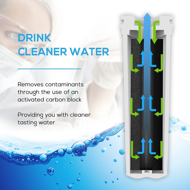 EcoAqua EFF-6017A Ice & Water Refrigerator Filter to fit Fisher