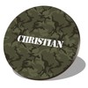 1 x Round Coaster - Name Christian Camouflage Army Military