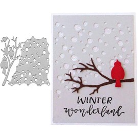 Lapoo 3D Backgrounds Metal Cutting Die for Scrapbooking, New Cutting Dies DIY Album Card Making Decor Paper Craft Metal Die Cuts Party Wedding Decorations (Bird and Branch 4.2 x 4.9 in)