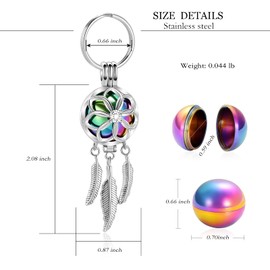 Minicremation Dream Catcher Urn Keychain for Ashes, Stainless Steel Urn Pendant for Humans and Pets Ashes, Style 7