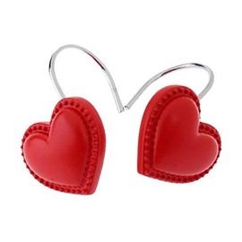 CHICTIE Red Heart Shower Curtain Hooks Rings,Set of 12 Decorative Shower Curtain Hooks,Valentines Day Stainless Steel Rust Resistant Shower Rings for Bathroom Curtains Rods