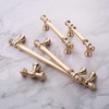 Amerdeco 10 Pack Brushed Brass Cabinet Pulls 3.75 Inch(96mm) Hole