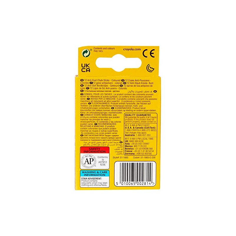 Crayola - Anti Dust Assorted Chalk