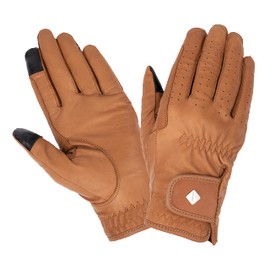 LeMieux Unisex Classic Leather Riding Gloves in Tan - Breathable - Touch Screen Compatible - XS