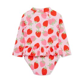 Little Me Clothes for Baby Girls' Strawberry One Piece Rashguard, Chrystal Rose, 18 Months