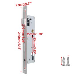 Wealrit 9-7/16" Mortise Lock for Glass Doors Sliding Patio Door Linkage Lock Replacement(Mortise 1.37")