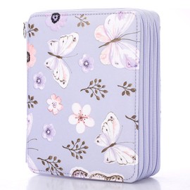 SUMNACON Pencil Case 120 Pencil Organiser Colouring Pencil Organiser with Large Capacity and Holder for School Office Travel Gift for Family and Friends (Rose Shape), purple, Fashion