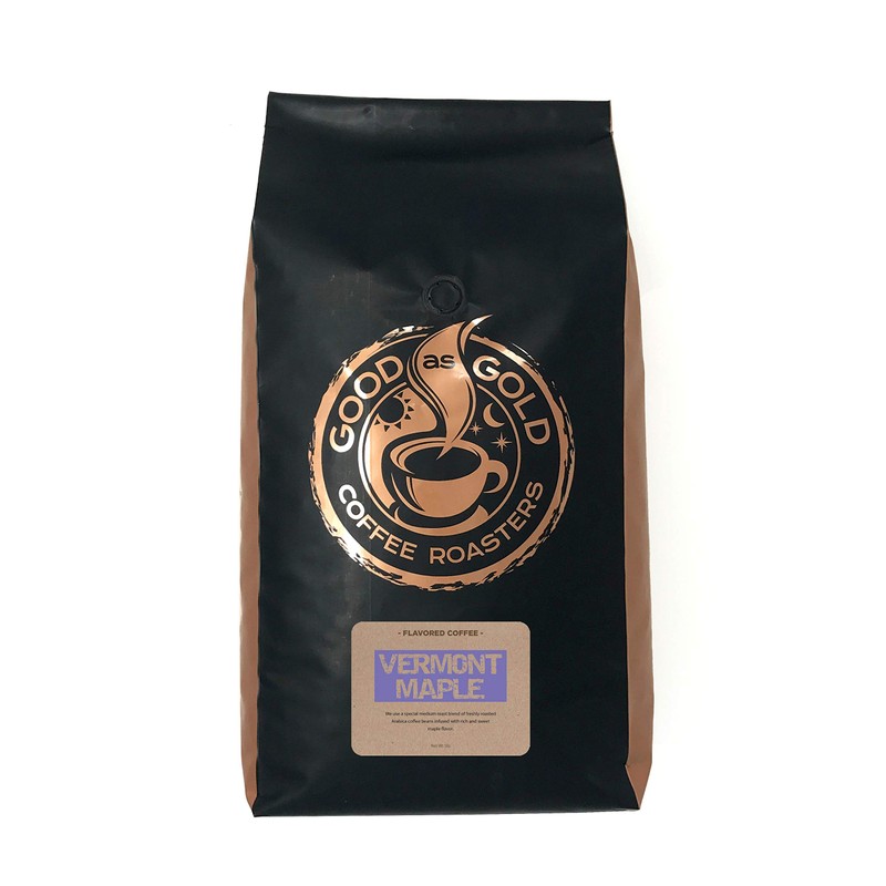 Vermont Maple Coffee Beans, Flavored Coffee, Whole Bean, 5 Pound