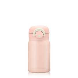 Boziee 350 ml / 200 ml Small Stainless Steel Thermos Flask Closure Lock Thermos Flask BPA-Free Insulated Flask Mini Vacuum Water Bottles for Sports, Travel, School, Outdoor (Cream Pink, 200 ml)