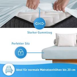 Fitted Sheet 200 x 200 cm Made of 100% Natural Cotton, The Breathable and Lint-Free Alba Bed Sheet is Elastic and Soft, Designed in Germany, Durable Jersey Duvet Cover, 200 x 200 cm