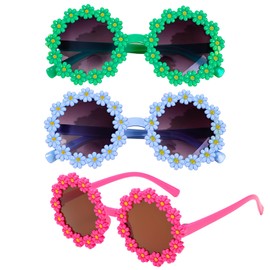 FangBoJie Round Party Glasses, Retro Glasses, Flower Shape, Hippie Sunglasses, Flame Sunglasses, Fire Flame Glasses, Rimless Wave Sunglasses, Blue-red-green