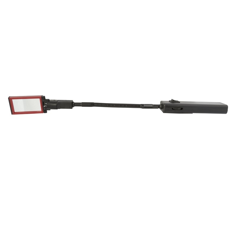 Steelman 18-inch Lighted Inspection Mirror Tool, Flexible Shaft with Thumb