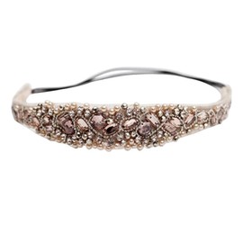 Tvoip Handmade Rhinestone Crystal Bohemia Stylish Crystal Beaded Elastic Fashion Headband (Pack of 1)