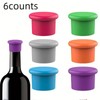 Silicone Wine Bottle Stopper, 6 Counts Reusable Silicone Wine Stopper,