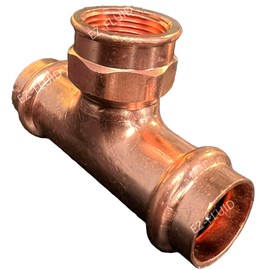 (2) EZ-FLUID 3/4" Press x 3/4" FIP Copper Press x Female Threaded Reducing Tee Fitting, LF ProPress Copper Pressure Press 3 Way TEE Fittings,ProPress Press Pipe Fitting Plumbing Connection