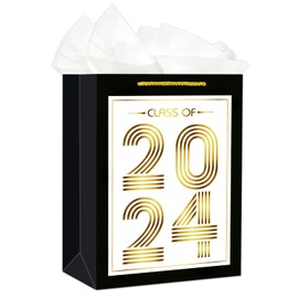 D4DREAM 2024 Graduation Gift Bag Class of 2024 Graduation Gift Bags with Tissue Paper 11.5" Graduation Paper Gift Bags with Handles for High School College University Graduates Graduation Party Favors