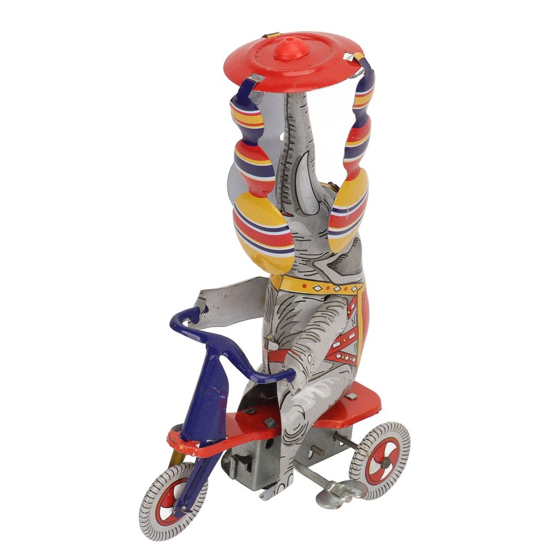 Elephant On Tricycle Tin Toy Retro Iron Handmade Elephant On