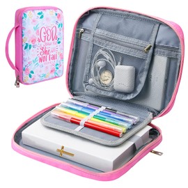 Bible Cover Case for Women Girls Kids Bible Case Large Bible Tote Bag with Handle Bible Journaling Supplies for Kids Bible Cover for Bible Study Accessories Supplies