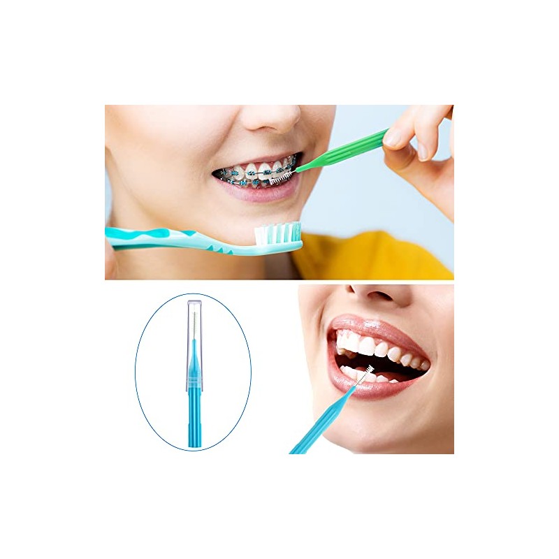 100 piezas de cepillos para limpiador, cepillo interdental, palillo de