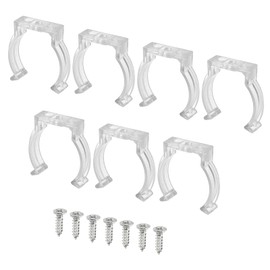 MECCANIXITY T12 U Clips Holder Bracket Fluorescent Tube Light Fixture Plastic Pipe Clamps with Screws for LED Bulbs Ceiling Lamp, Pack of 10