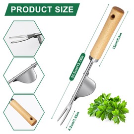 BOOLOOEN Unkrautstecher mit Holzgriff (2-teilig), gezackte Kante – ideal für Löwenzahn, Moos & Unkraut. Praktisches Gartenwerkzeug zum Jäten & Entfernen.