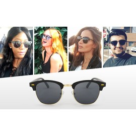 FEISEDY Sunglasses for Men Women Matte Finish Semi-Rimless Frame Driving Sun glasses Mirror 100% UV Blocking B2242