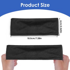 3 Pcs Kids Sports Headbands Boys Girls Athletic Elastic Sweatbands Children Soft Moisture Wicking Hairband Absorbing Sweat Band for Football Basketball Running Tennis (Black)