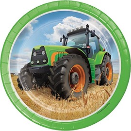 Tractor Time Dessert Plates, 24 ct