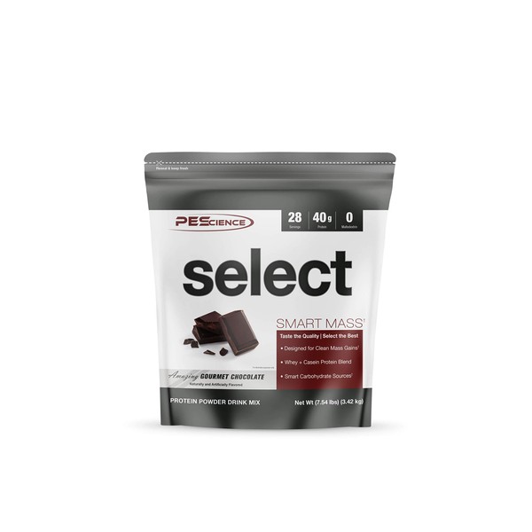 PEScience Protein Powder Supplement Select Smart Mass, Gourmet Chocolate, 28 Servings, Clean Mass Gainer Powder, 3.25 Kilogram