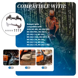 XYgdhqpt ​0000 660 0800 Bumper Spike Compatible with Stihl MS 260, MS 260 PRO, MS 360 PRO, MS 360 C, MS 361 C-Q, MS 361, MS 362 C-MQ, MS 400 C-M, MS 362 C-M, MS 362, MS 261 Chainsaws​