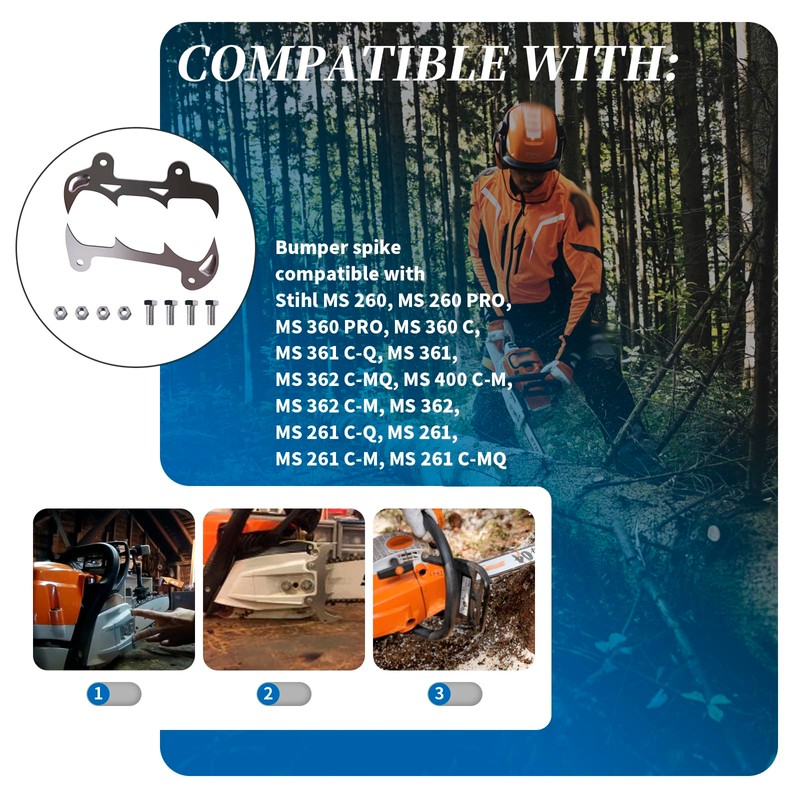 XYgdhqpt ​0000 660 0800 Bumper Spike Compatible with Stihl MS
