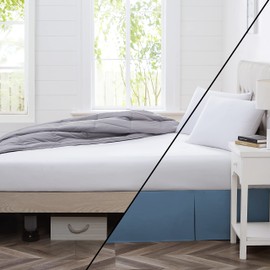 Southshore Fine Linens VILANO Springs Falda de cama plisada de caída de 38 cm, Pizarra, King